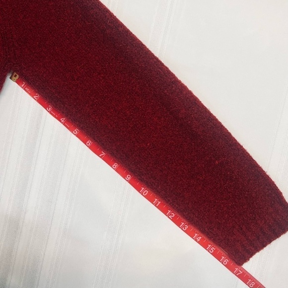 Cardigan Wool Blend Boucle Button Front Christopher & Banks Sz L EUC Cranberry - Picture 11 of 13